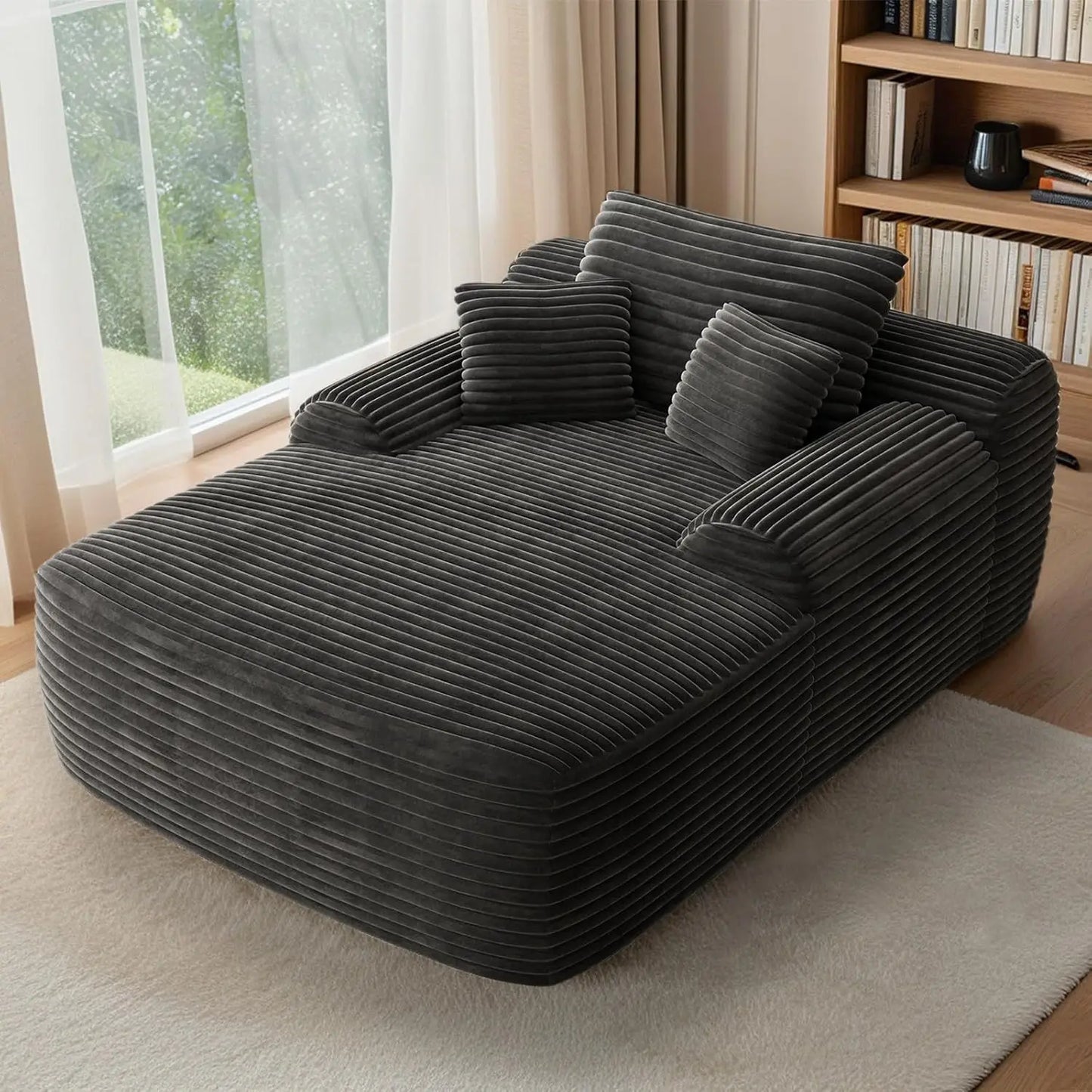 68'' Plush Corduroy Cloud Couch, Fluffy Oversized Sofa Bed for Bedroom Living Room, Comfy Boneless