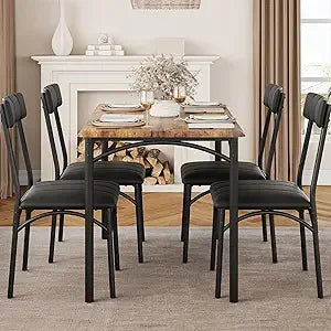 Dining Table Set for 2, Kitchen Table and Chairs for 2 with Upholstered Chairs, 3 Piece Dining Room Table Set