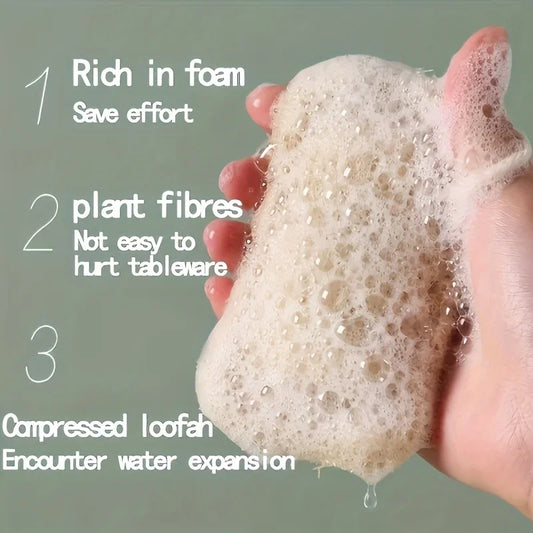 10pcs Loofah Sponges - Natural Exfoliating Body Scrubber | Bamboo Fiber Shower Pads for Gentle Cleansing | Bath & Skin Care Set