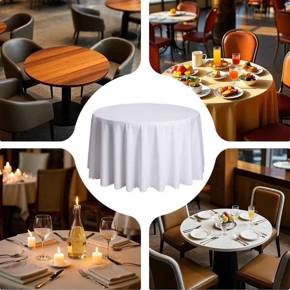 Cloth Tablecloths Round 63-Inch Polyester Table Linens Stain Resistant