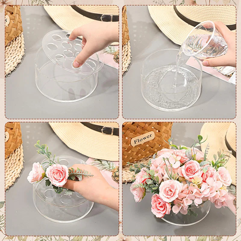 12 Hole Circular Acrylic Vase