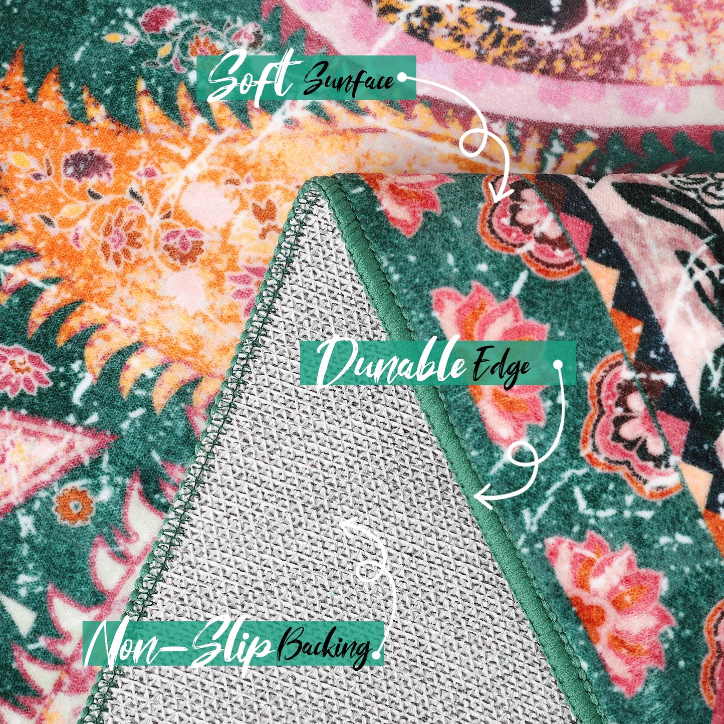 Soft Vintage Floral Area Rugs