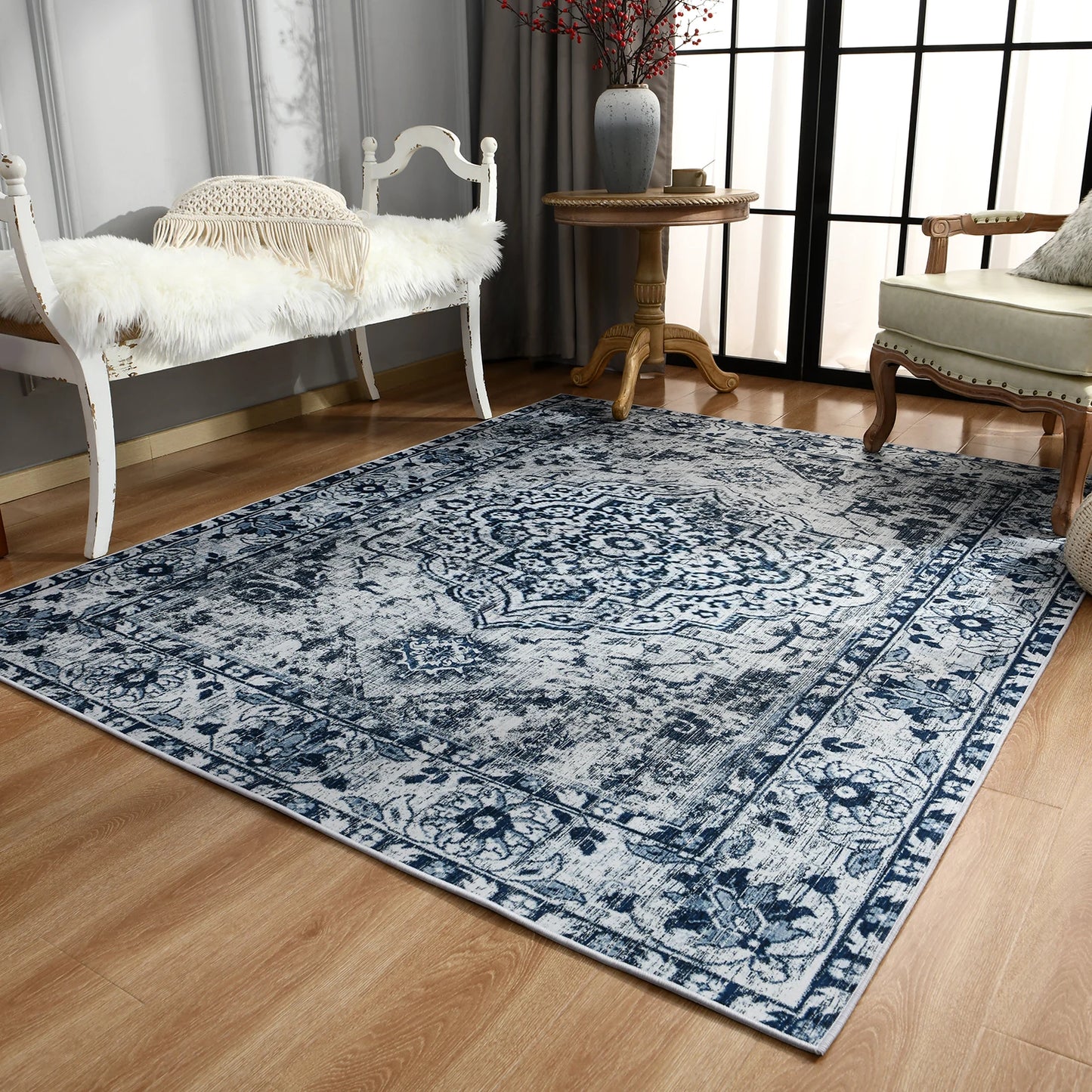 Vintage Bohemian Area Rug for Living Room, Bedroom