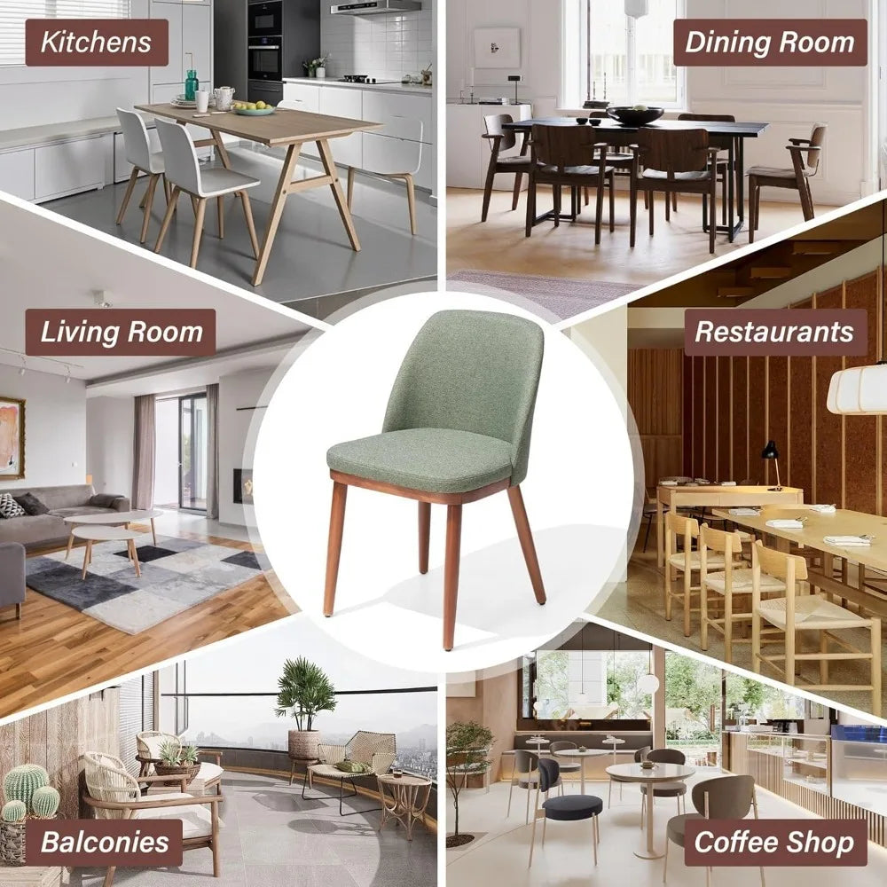 Upholstered Dining Chairs Set of 4, Modern Kitchen Chair with Back, Fabric