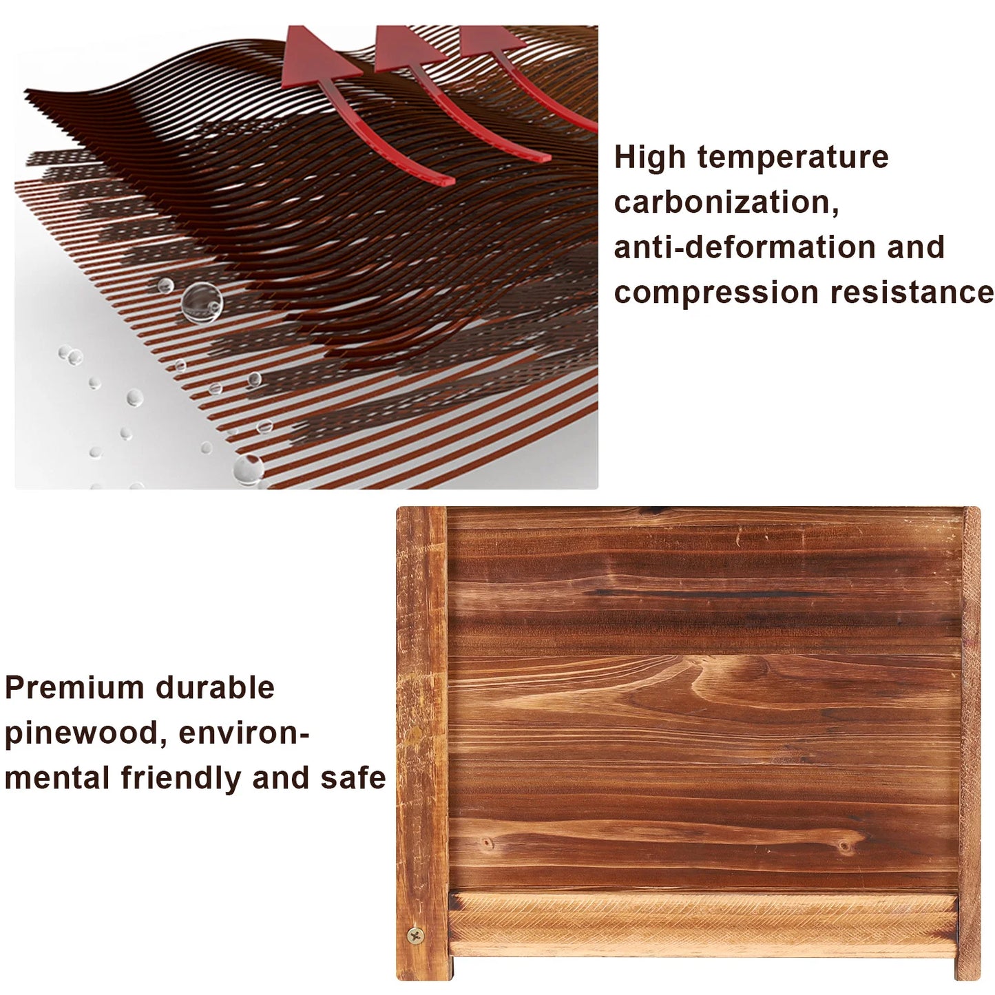 Wood Planter Box Outdoor Raised Planter Beds Garden Large Patio Containers for Flowers Vegetables