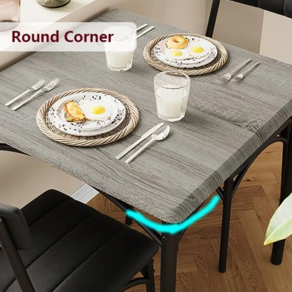 Dining Table Set for 2, Kitchen Table and Chairs for 2 with Upholstered Chairs, 3 Piece Dining Room Table Set