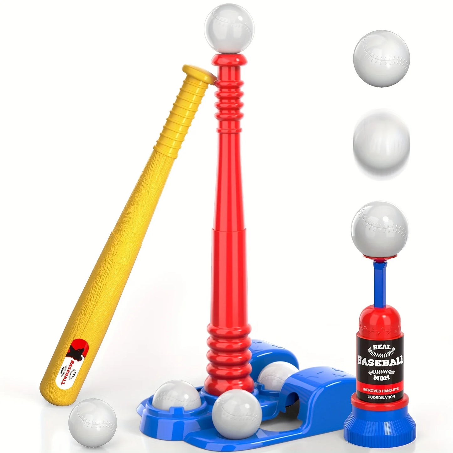 Baseball Ball Sets Toys For Kids 3-8 Kids Indoor Outdoor Baseball For Boys Toddlers Auto Ball Launcher Sports Outside Toys Gifts
