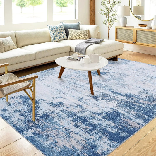 Abstract Area Rug for Living Room Machine Washable  Low Pile  for Bedroom Dining Room Home Office