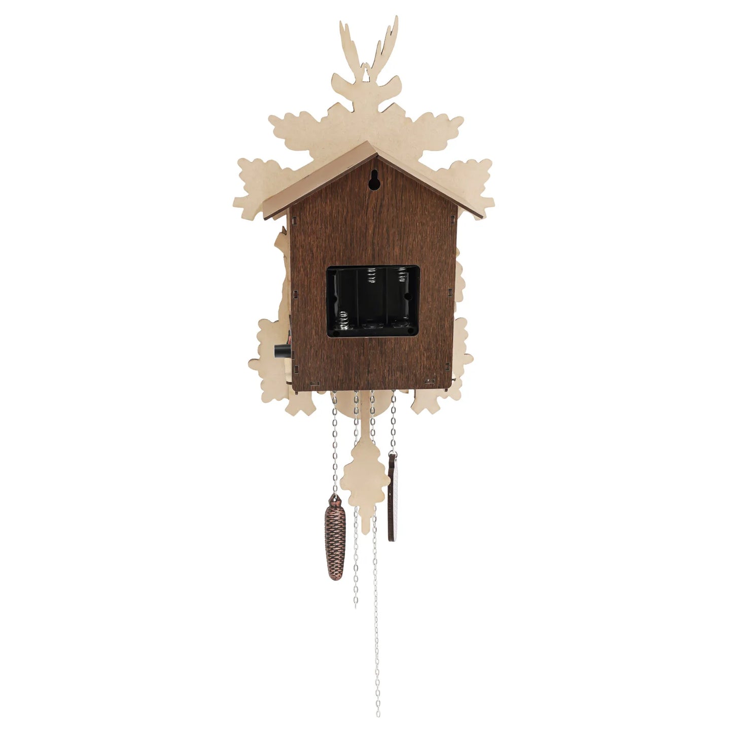 Wooden Cuckoo Clock with Pendulum Bird Automatic Chiming for Living Room Kitchen Office Wall Silent Quartz Movement