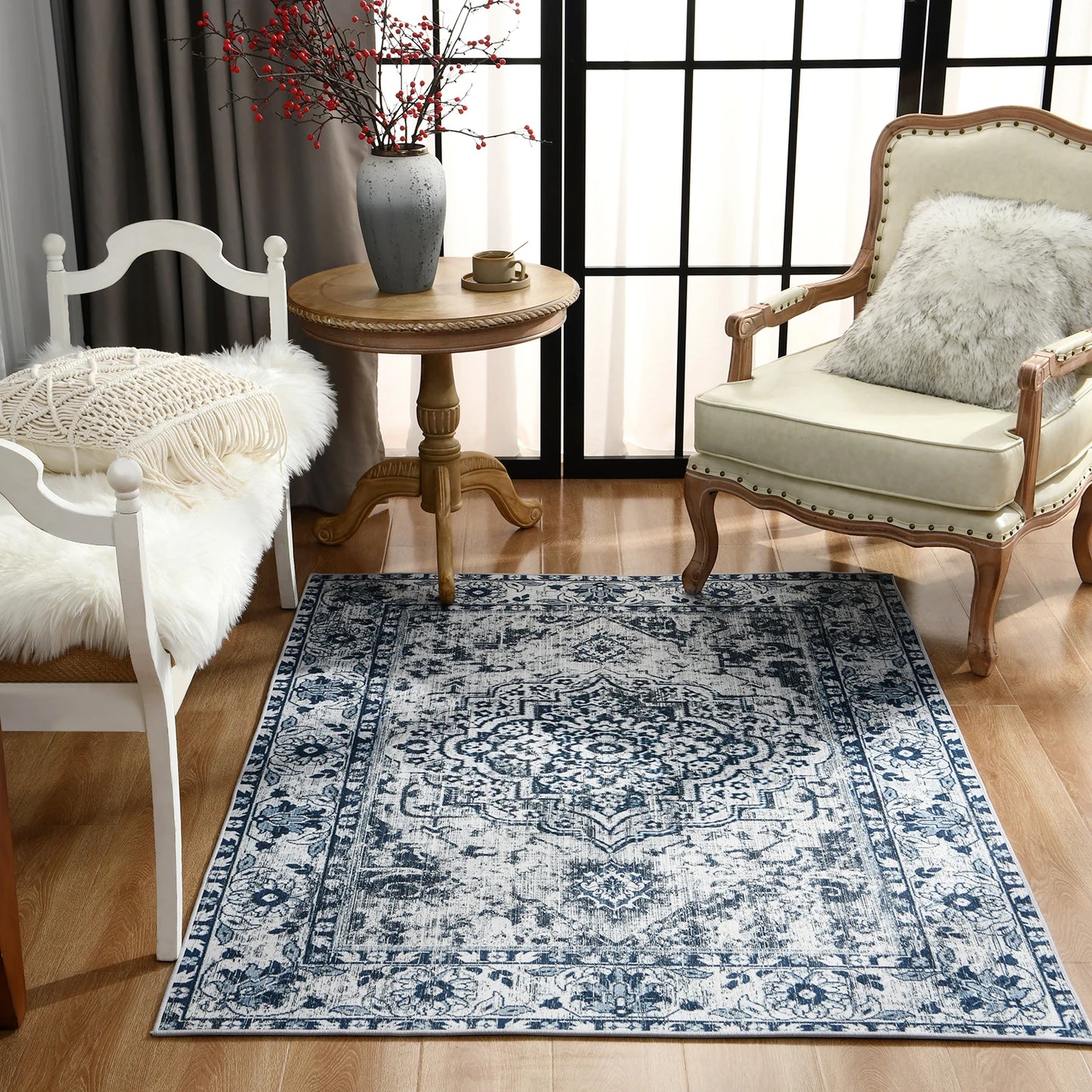 Vintage Bohemian Area Rug for Living Room, Bedroom