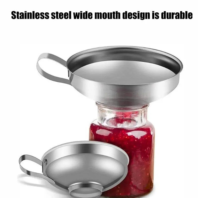 Wide Mouth Funnel Stainless Steel Canning Funnels For Filling Bottles Metal Funnels With Handle For Filling Bottles Funnel
