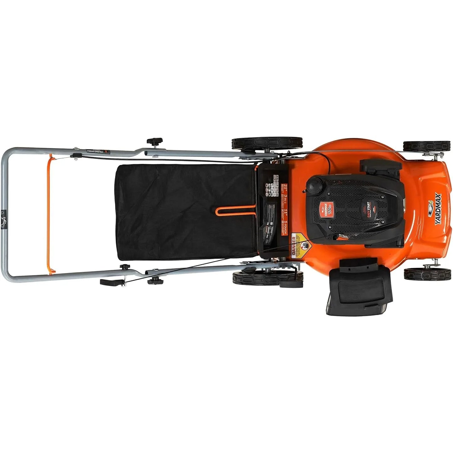 Powerful 170cc  Lawn Mower, 3-in-1 High Rear Wheels for Yard Garden Grass Cutting, Gas Push Mower