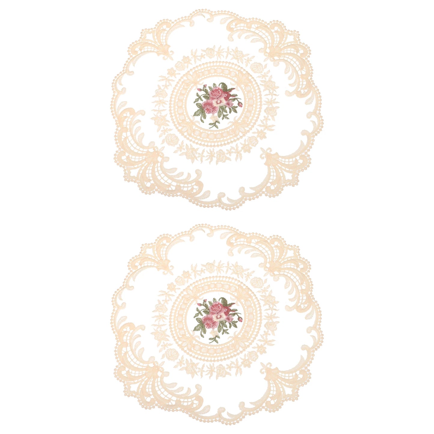 2Pcs Retro French Crochet Doilies