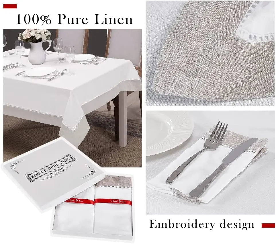 4PCS 100% Linen serving Napkins Reusable Washable wedding decoration Birthday party Table napkin 18 x 18 inch