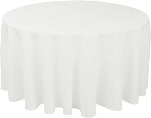 Round Tablecloth - 132 Inch - Heavy Duty Washable Polyester - for 72 to 96 Inch Round Tables