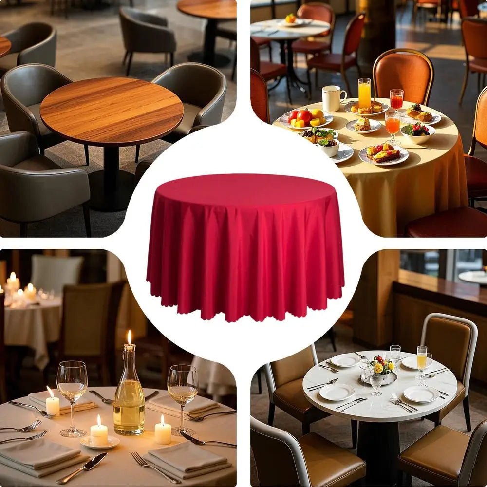 Cloth Tablecloths Round 63-Inch Polyester Table Linens Stain Resistant