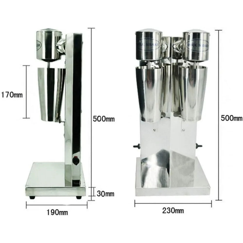 Commercial Electric Milkshake Maker Stainless Steel Milk Shake Machine Cocktail Tea Drink Mixer Smoothie Malt Blender