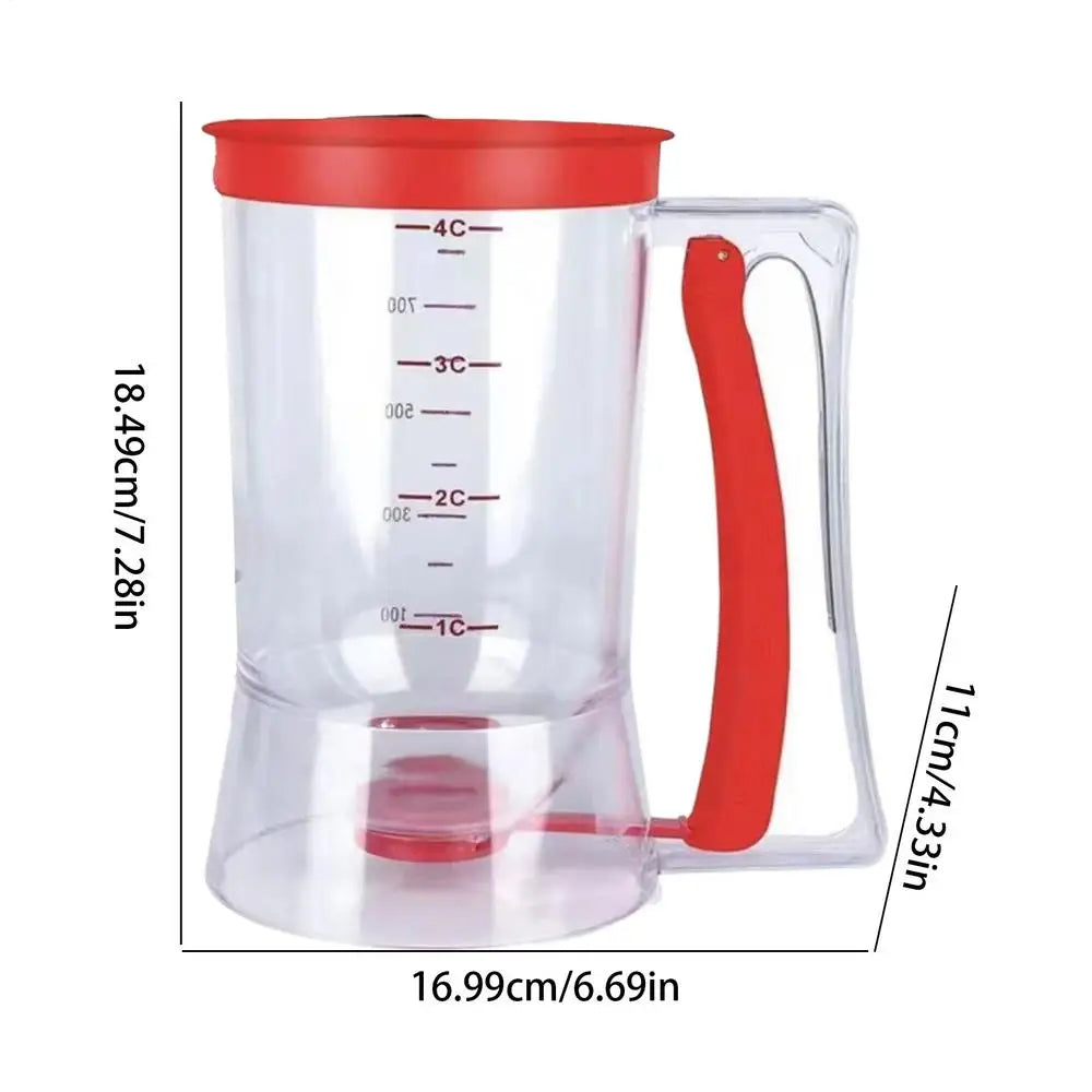 Pancake Mix Dispenser Handheld Cupcakes Batter Cup 900ml Batter Pourer Dispenser Leak-Proof Pancake Maker