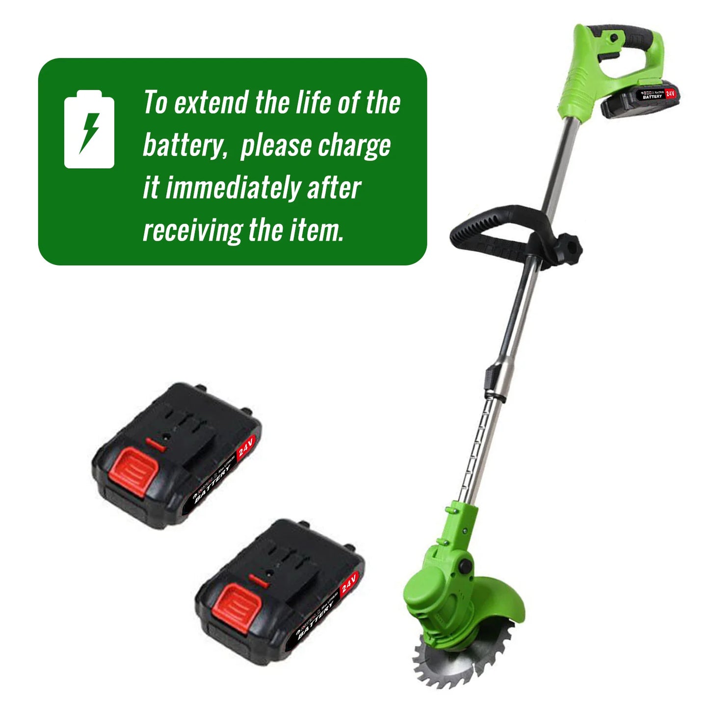 Weed Trimmer Lawn Electric Brushles 2-in-1 Cordless String Grass Trimmer Cutter Fast Charger With 2 xBattery for Yard Garden