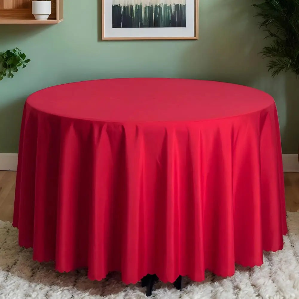 Cloth Tablecloths Round 63-Inch Polyester Table Linens Stain Resistant