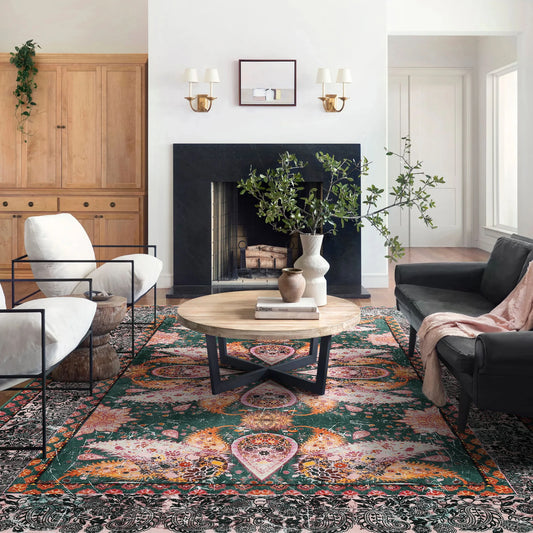 Soft Vintage Floral Area Rugs