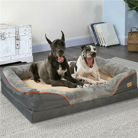 Jumbo Large Orthopedic Dog Bed Memory Foam Pet Sofa Couch Waterproof Elevated Cushion  Removable Cover