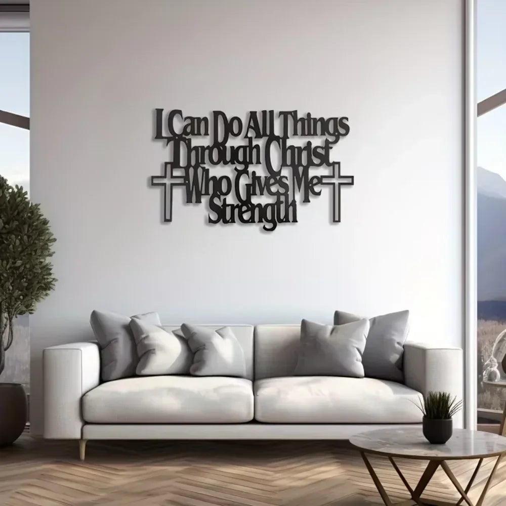 Empowering Wall Art: "I Can Do All Things Through Christ Who Gives Me Strength" —Inspirational Home Decor Piece