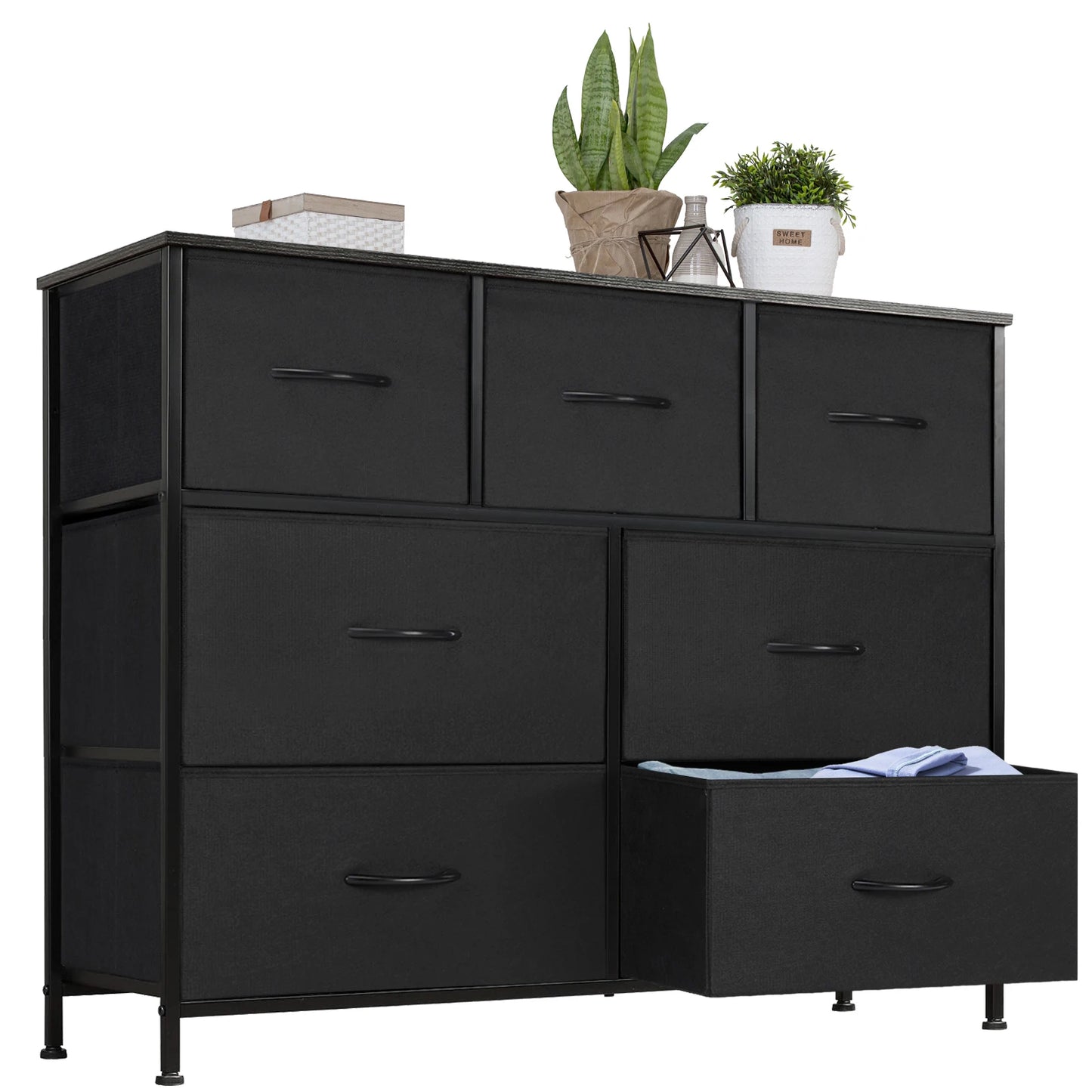 Dresser For Bedroom With 7 Fabric Drawers Organizer Storage Closet