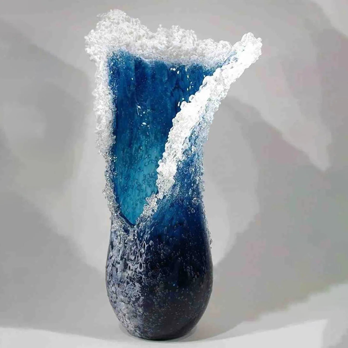 Sea Wave Vase, Wavy Vase Resin Blue