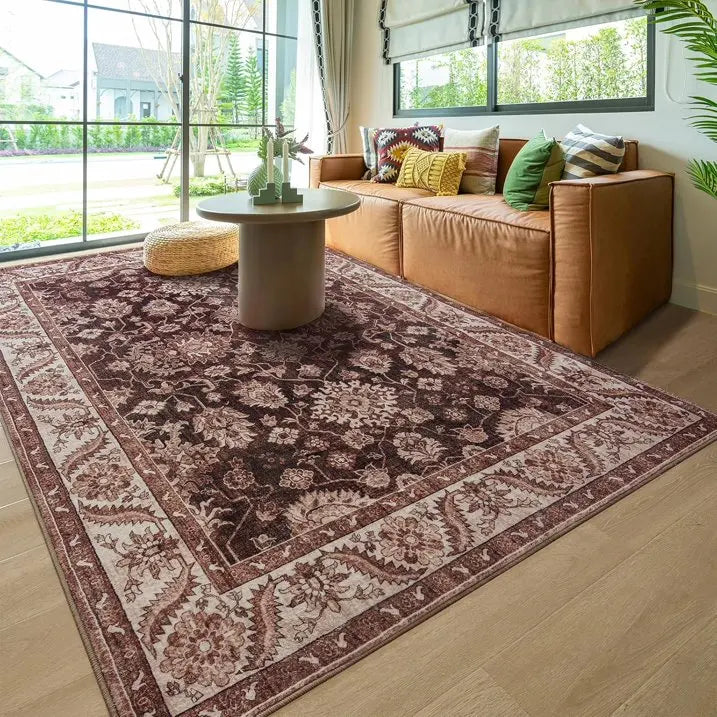 New Vintage Floral Rugs Soft Accent Large Area Rug Fluffy Carpet for Bedroom Living Room