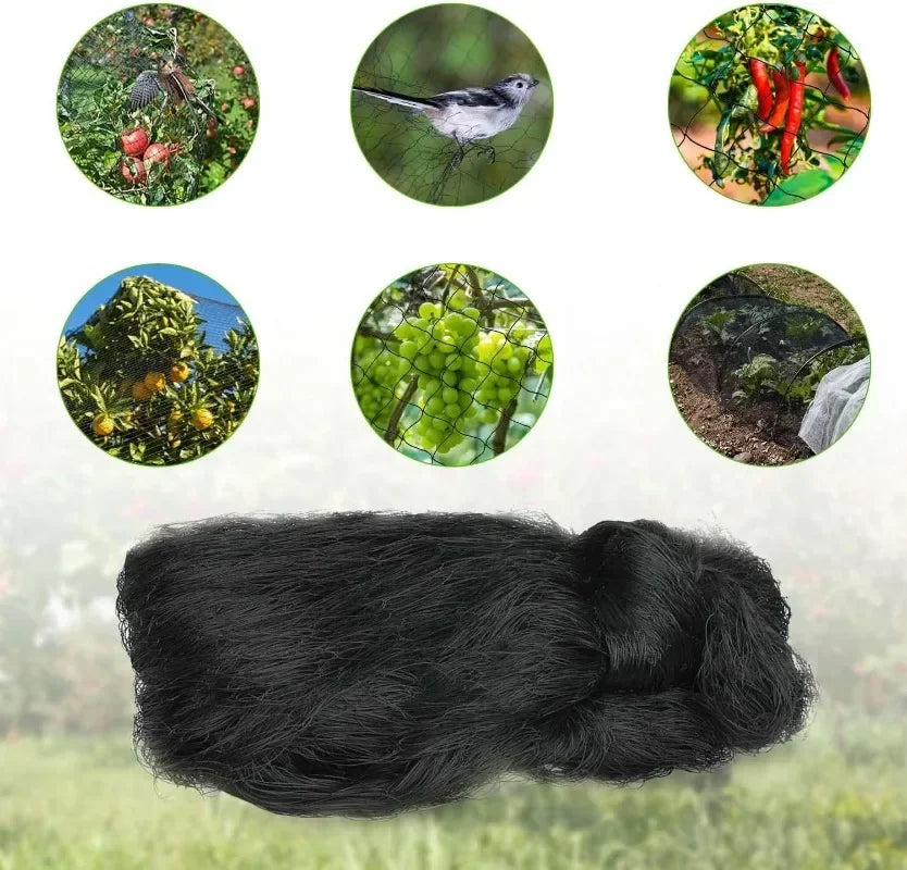 Bird Net 5 x 15 m Bird Net Hunting Nets Bird Nets Nylon Mesh for Protection of Orchards Vegetables Gardens Chicken Coops (Black)