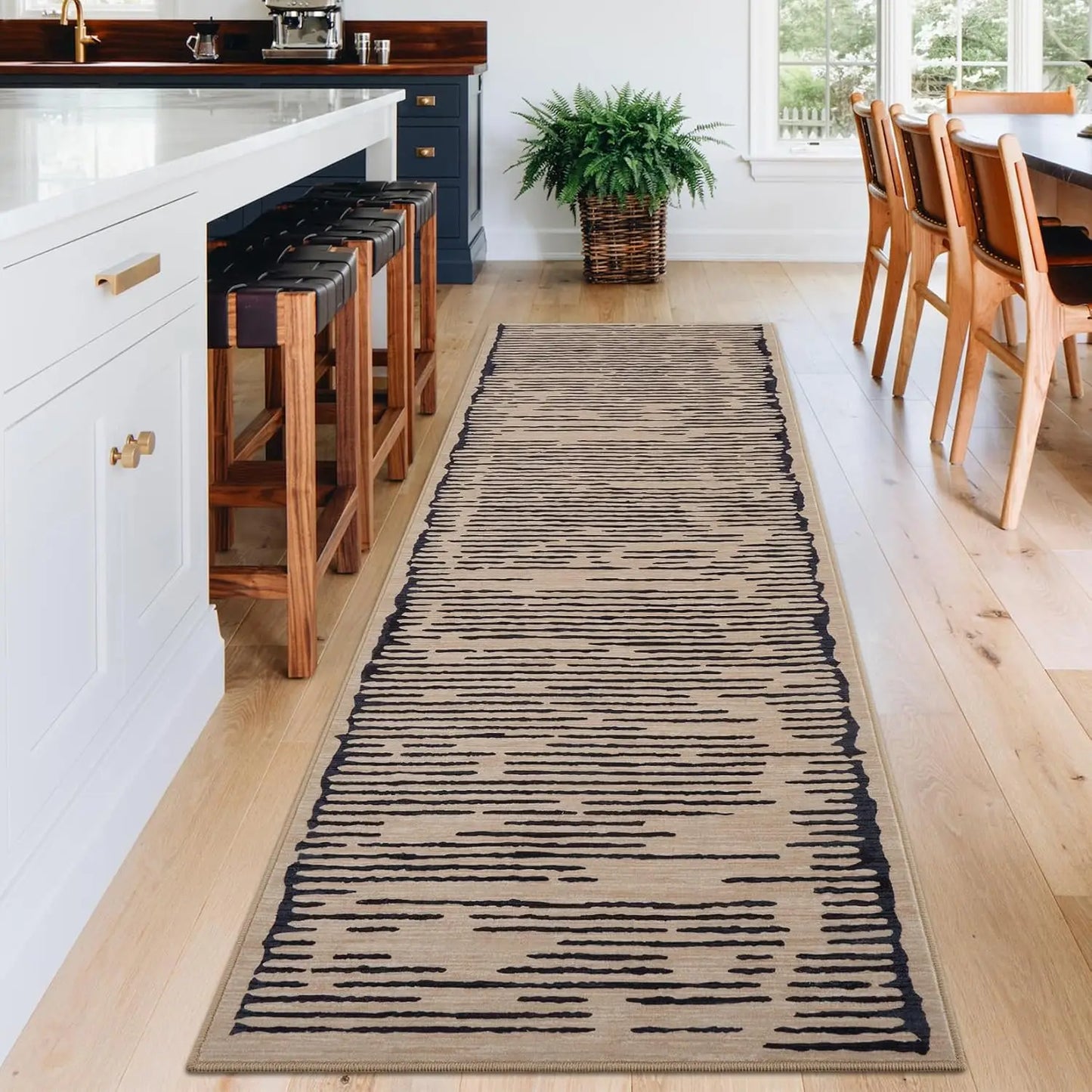 Washable Modern Stripe Carpet Non Slip