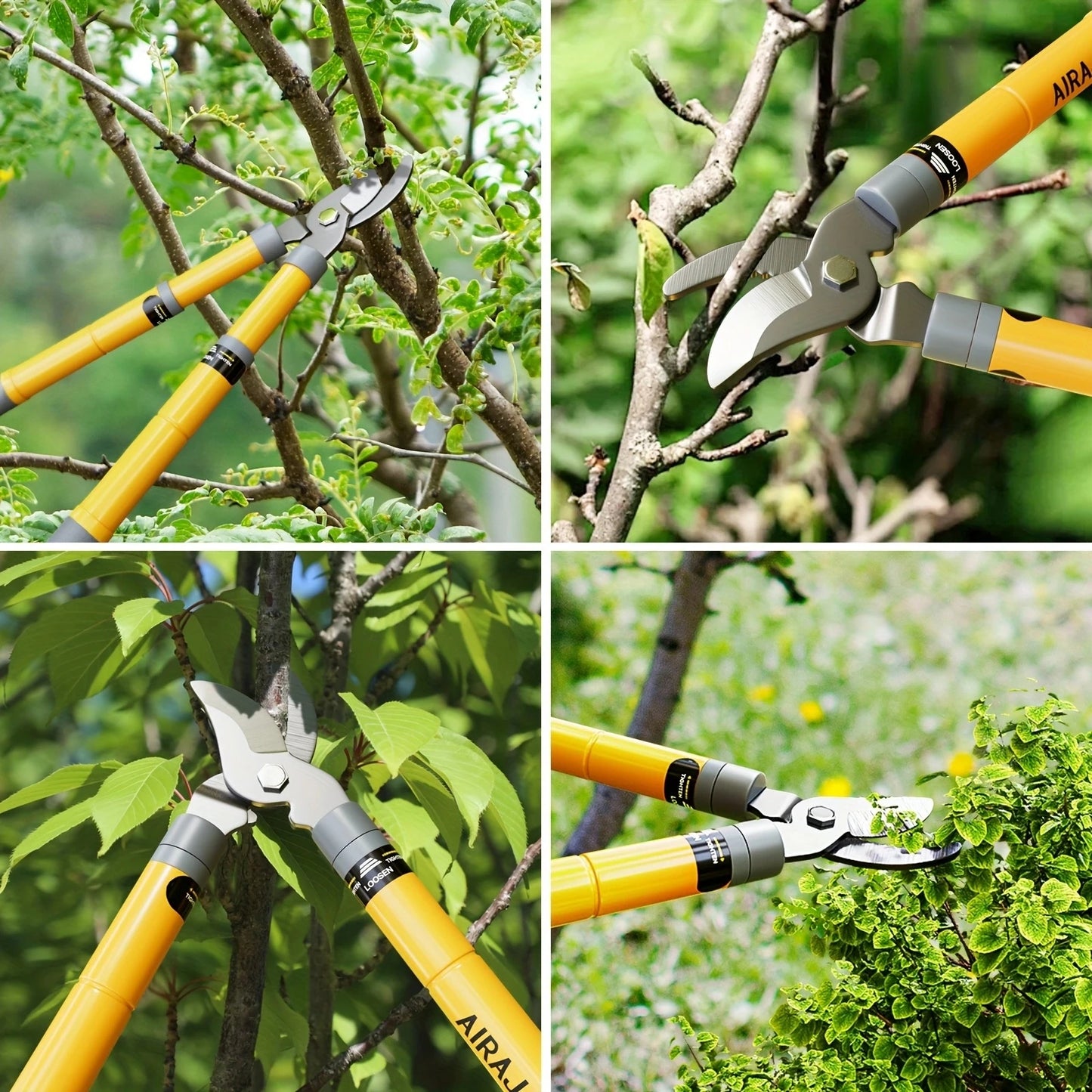 Hedge Shears, Pruning Shears with Telescopic Handles, Extendable Heavy-Duty Branch Cutters, Garden Clippers