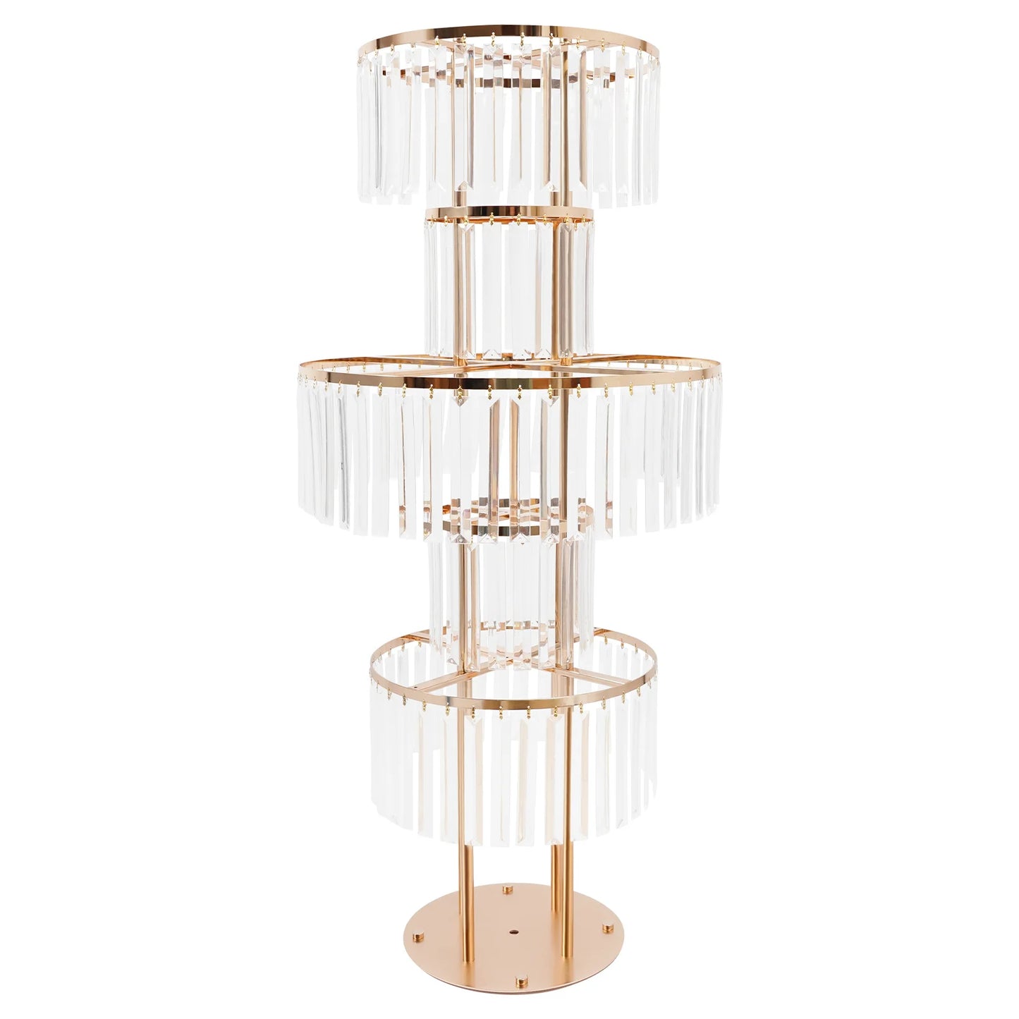 5 Tiers Gold Wedding Centerpieces Flower Stand Vase Centerpiece Acrylic Flower Stand with Hanging Acrylic