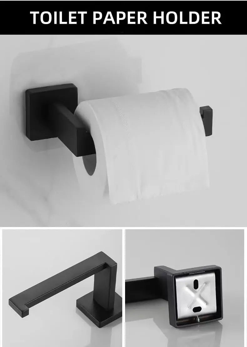 5Pcs Bathroom Hardware Set, 304 Stainless Steel Bathroom Accessories Set Include Towel Bar Hand Towel Holder Toilet Paper Holder