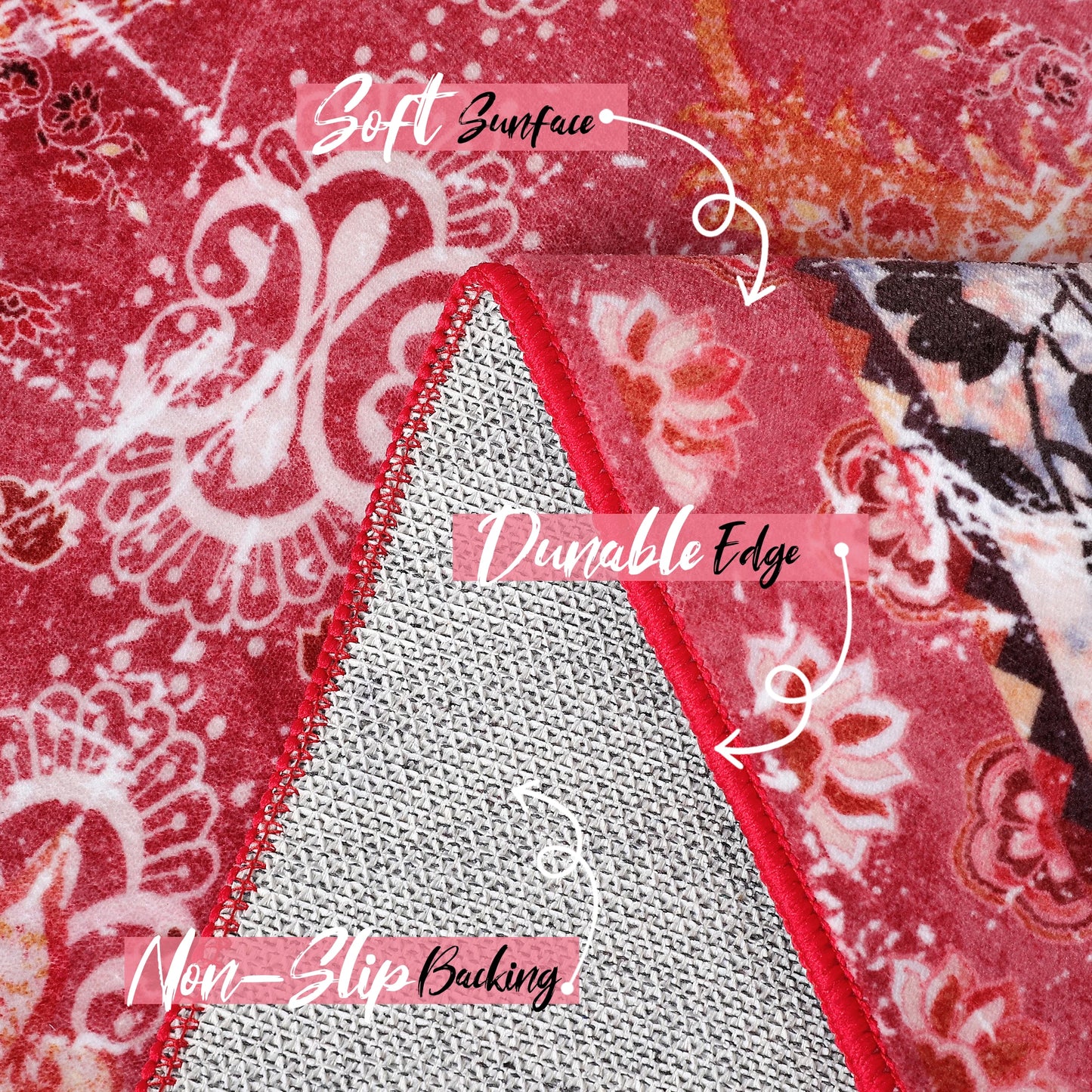 Soft Vintage Floral Area Rugs