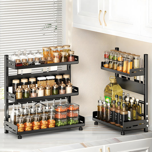 1pc Multi-Tier Spice Rack, Space-Saving Kitchen Countertop Organizer for Seasoning Jar Storage