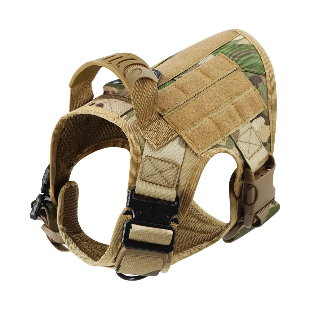 Military Large Dog Harness Collar Leash Bags Patches Set Pet  Training Vests Tactical Dogs Harnesses Accessories