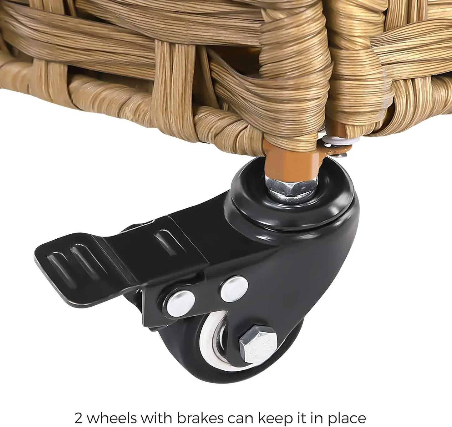 Laundry Hamper with Lid 140L Synthetic Rattan Laundry Basket with Wheels Clothes Hamper with 3Removable Liner Bags 3Section