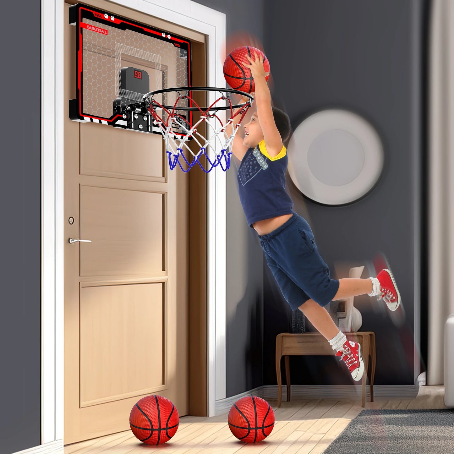 Mini Basketball Hoop For Kids Basketball Hoop Over The Door with Scoreboard