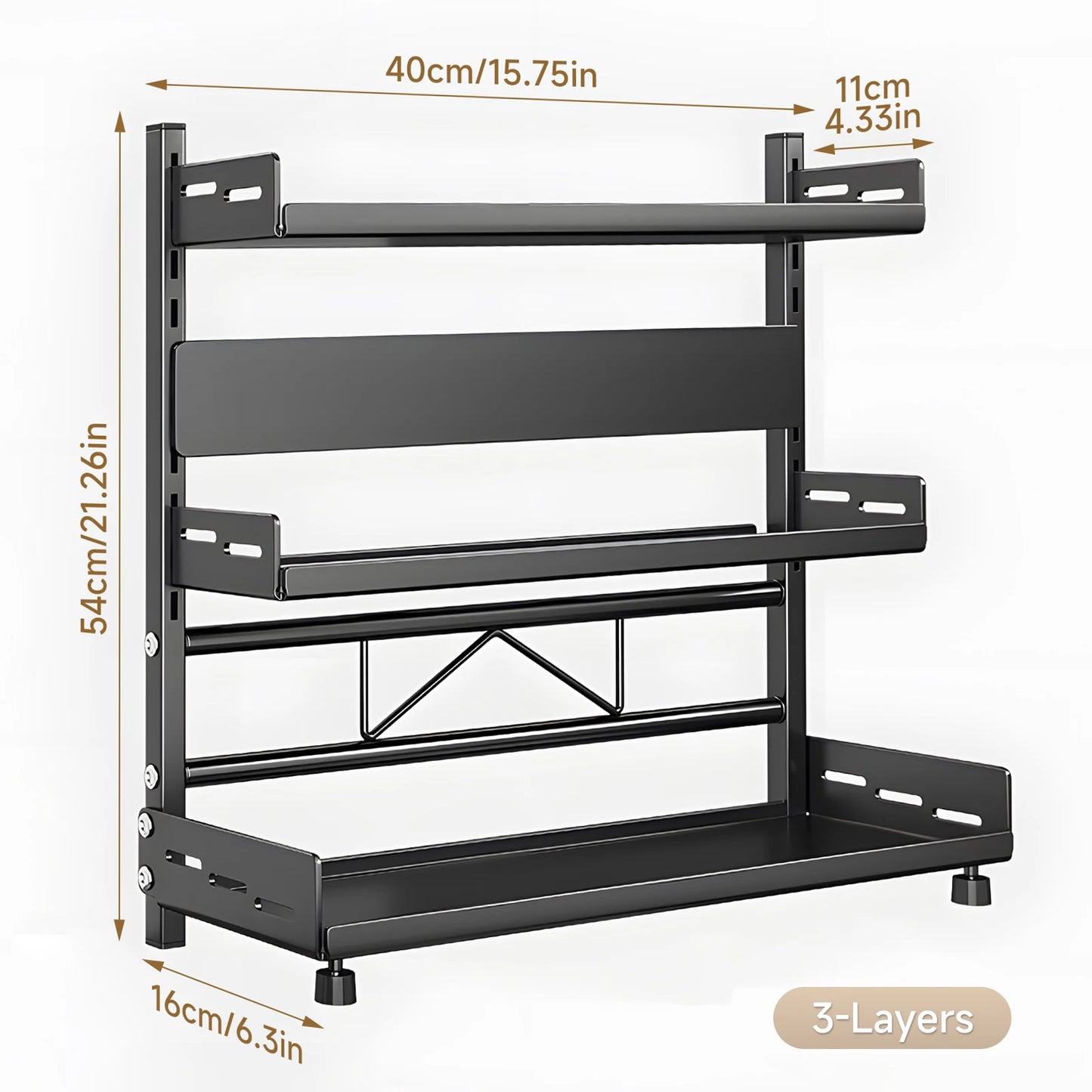 1pc Multi-Tier Spice Rack, Space-Saving Kitchen Countertop Organizer for Seasoning Jar Storage