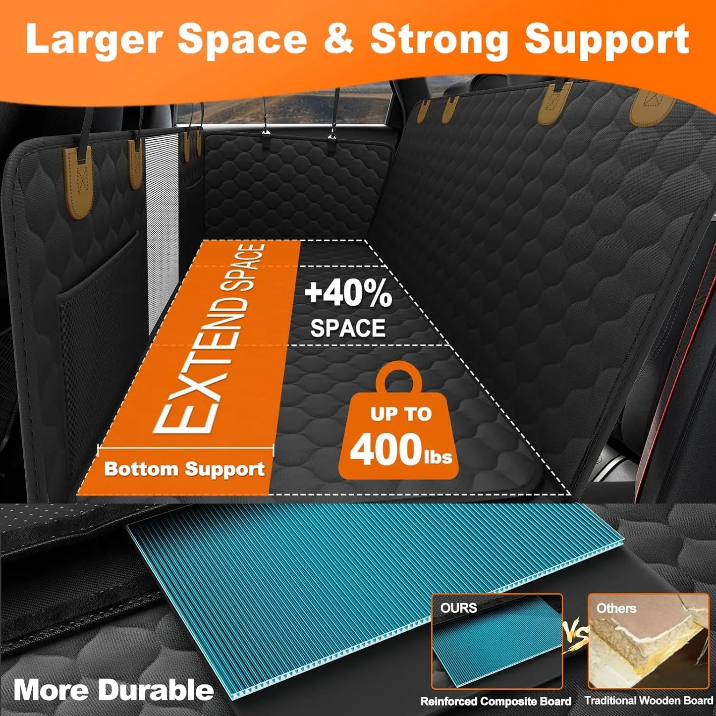 Waterproof Pet Travel Accessories Foldable Dog Car Rear Back Seat Protector