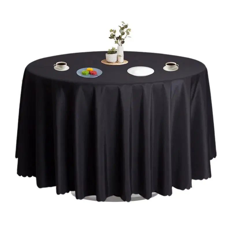 Cloth Tablecloths Round 63-Inch Polyester Table Linens Stain Resistant