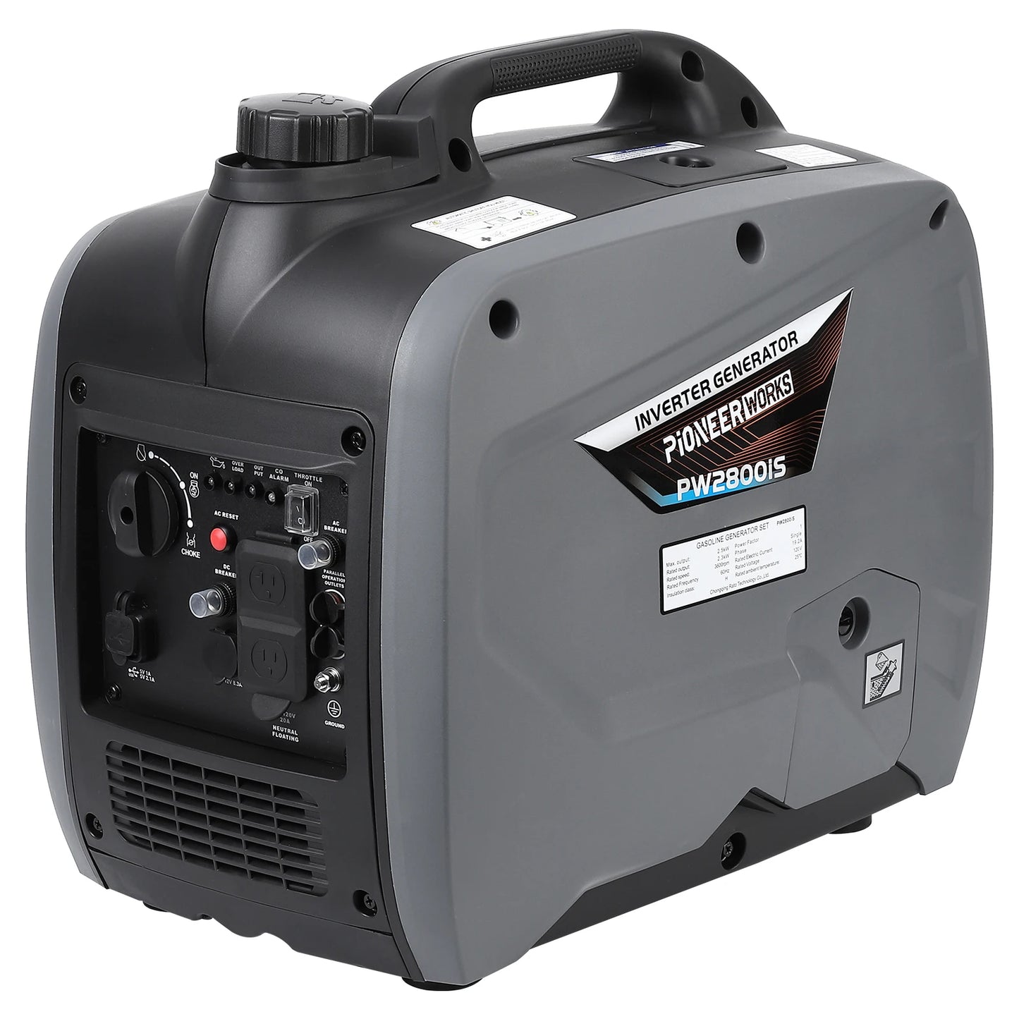 Portable Gasoline Generator 2500W, Fuel Generator, Low Noise, Suitable For Outdoor, Camping, Home, Emergency