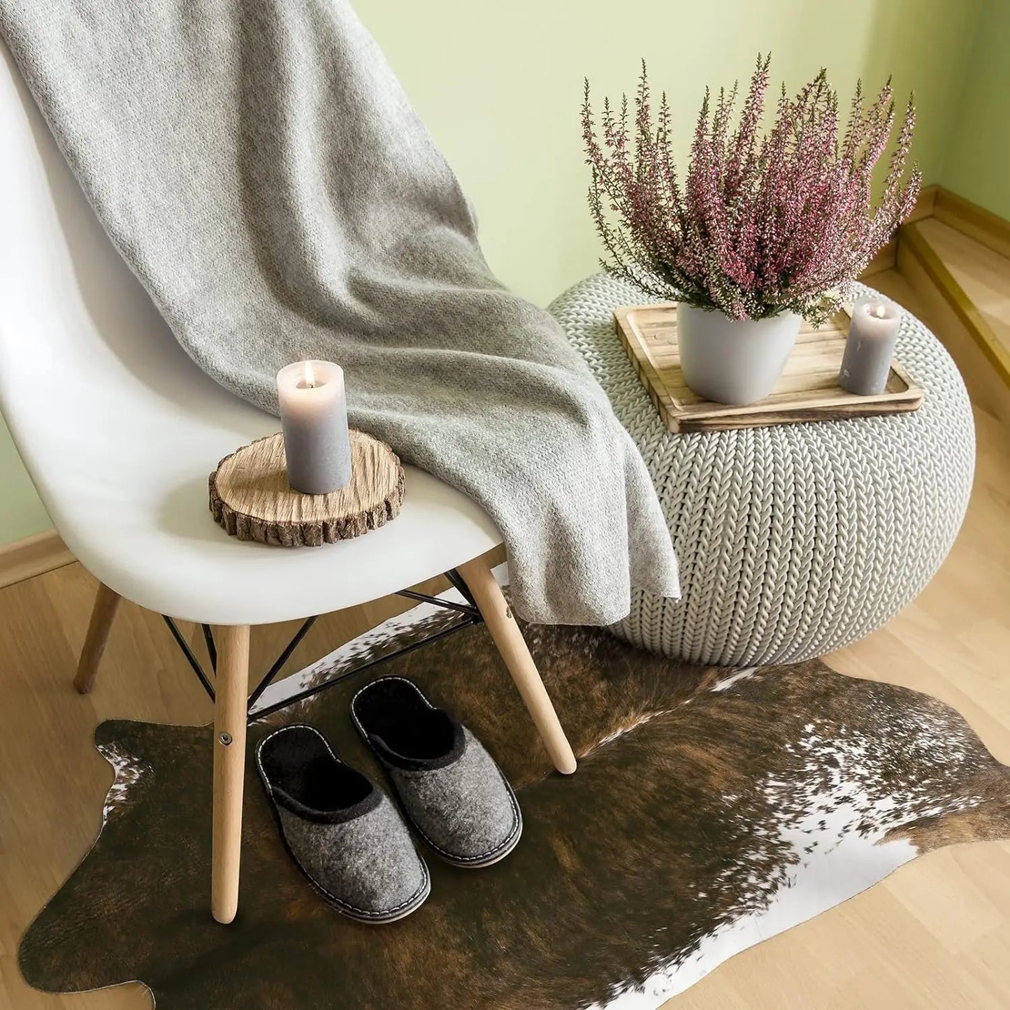 Faux Fur Animal Cow Hide Carpet ,Sturdy and Large Size Cow Print Rugs, Suitable for Bedroom Living Room Western Style