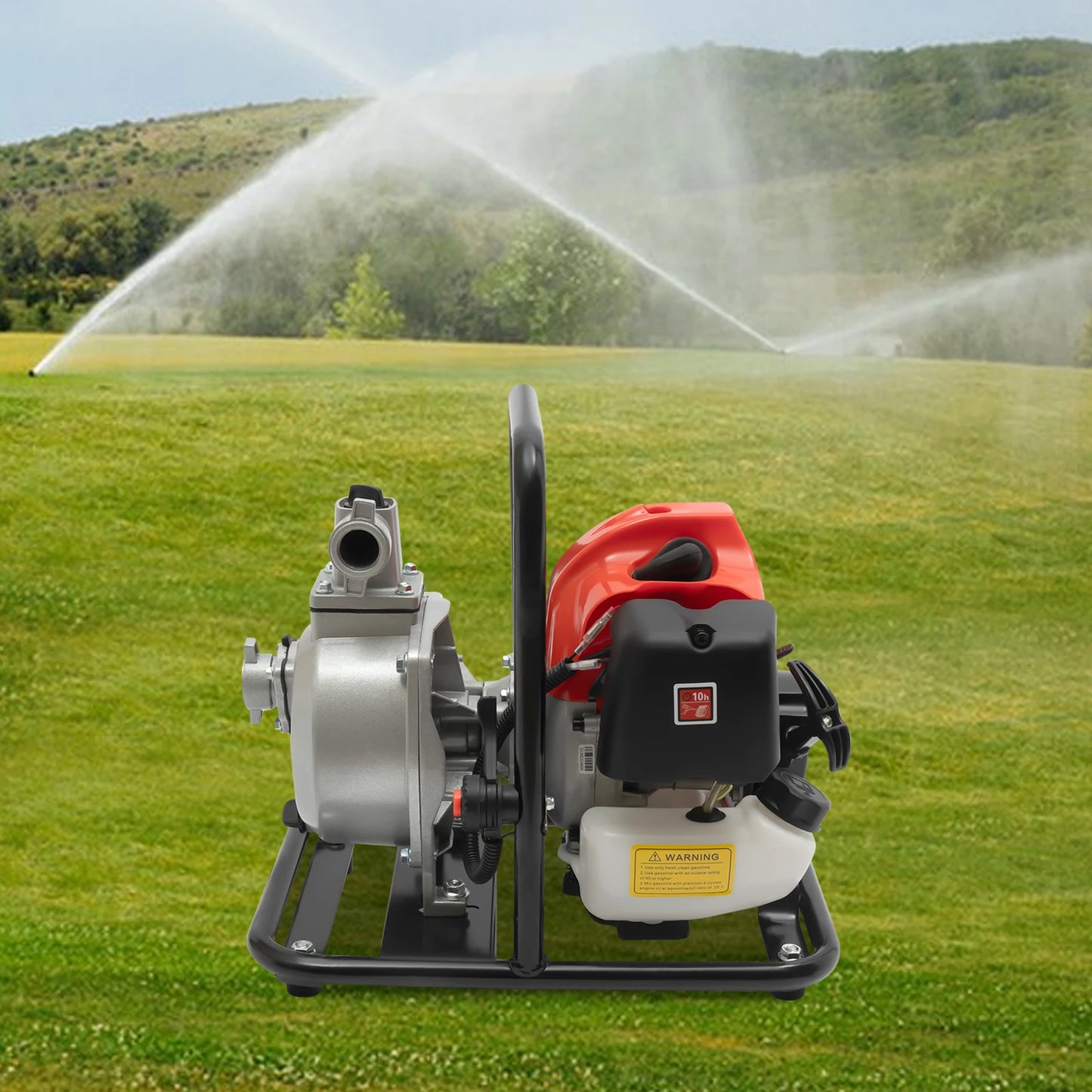 Gasoline Water Pump 2-Stroke Portable Gasoline Engine Trash Pump 20m Lift Powerful Engine Water Transfer Pump 26.25ft Suction