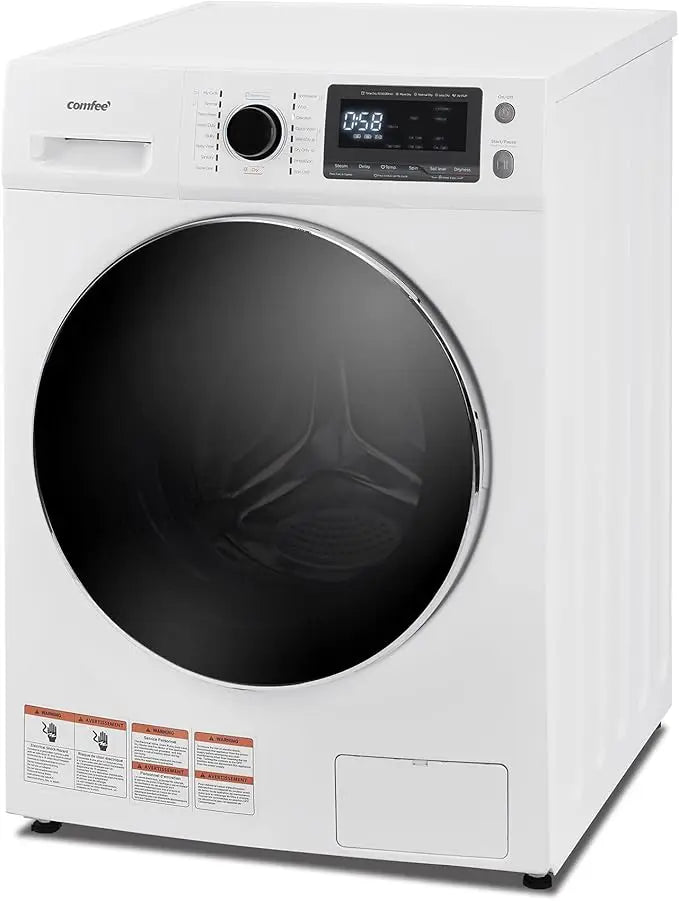 24"Washer and Dryer Combo 2.7cu.ft 26lbs Washing Machine Steam Care, Overnight Dry, No Shaking Front Load Full-Automatic