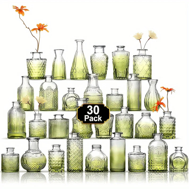 30Pcs Small Vintage Vase Set