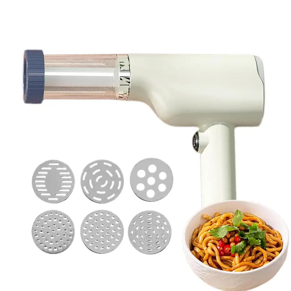 Electric Pasta Maker Machine Rechargeable Noodle Maker Cutter Automatic Electric Noodle Press Noodle Cutter With 6 Different