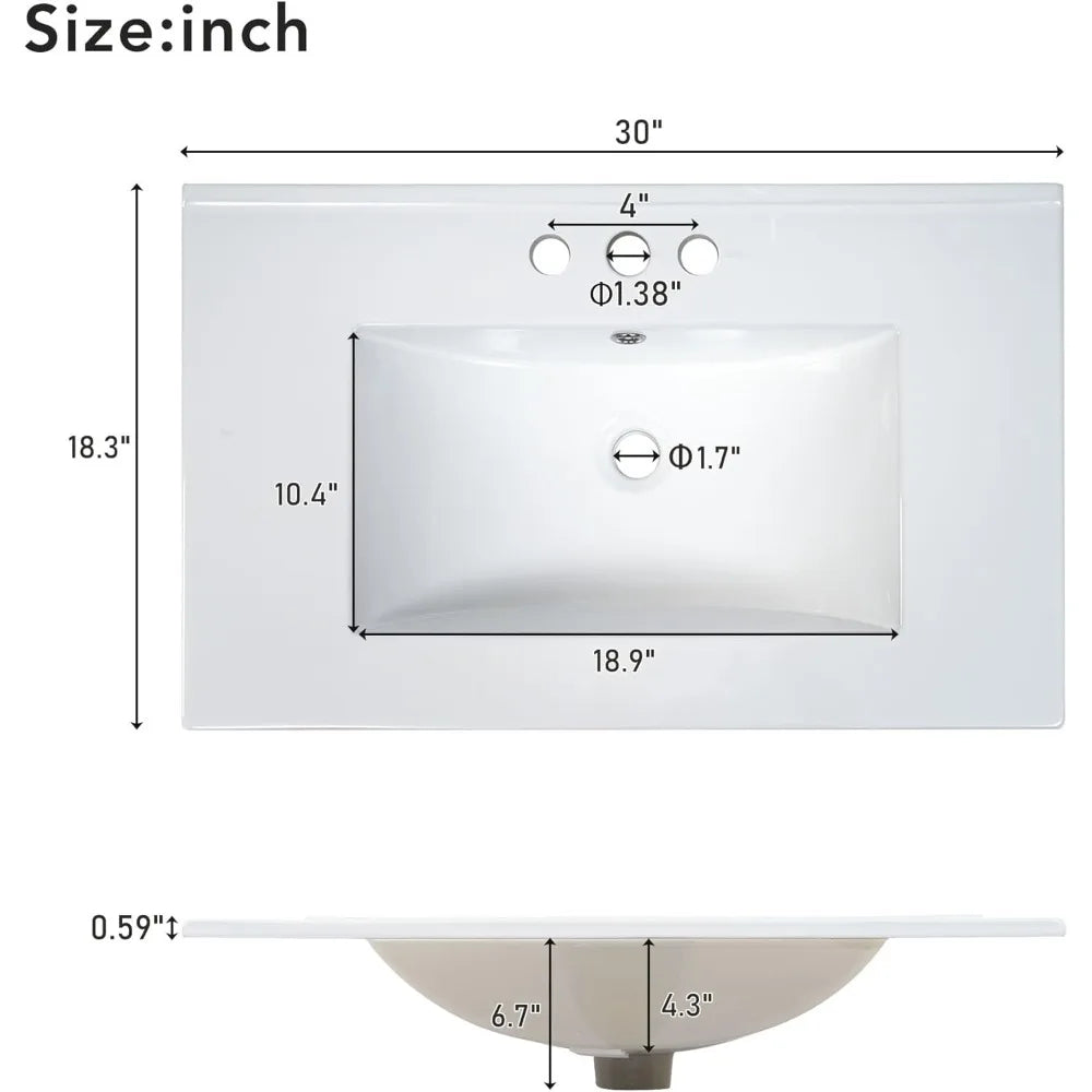60" Bathroom Vanity Set with Double Sink, Vanity Cabinet with Flip Drawer, 2 Doors, and Adjustable Shelf